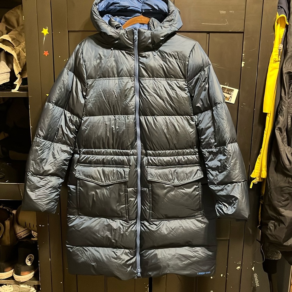 Blue lands end rain and winter jacket